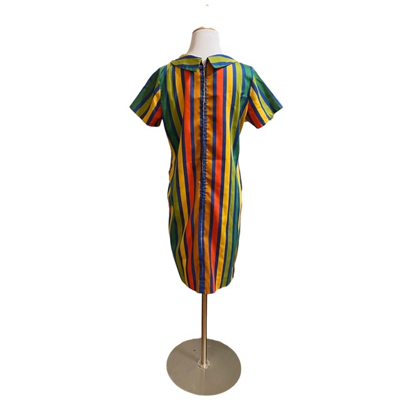 Vintage 1970s Handmade Rainbow Stripe Dress - Picture 2 of 9